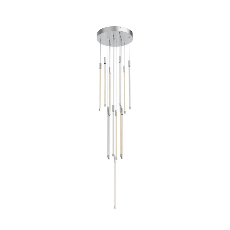 Motif 21" Multi-Drop Pendant, 12.75" Wide in Chrome