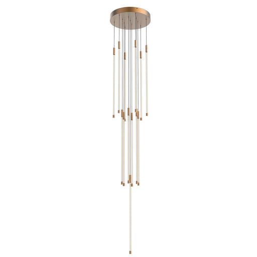 Motif 27" Multi-Drop Pendant, 12.75" Wide in Brushed Gold