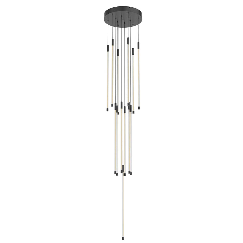 Motif 27" Multi-Drop Pendant, 12.75" Wide in Black
