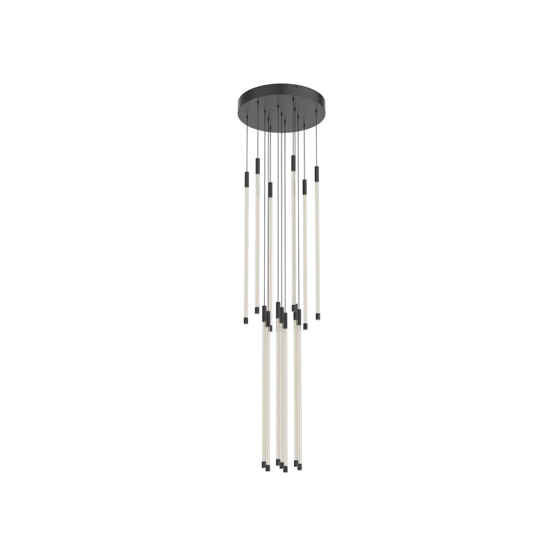 Motif 27" Multi-Drop Pendant, 12.75" Wide in Black