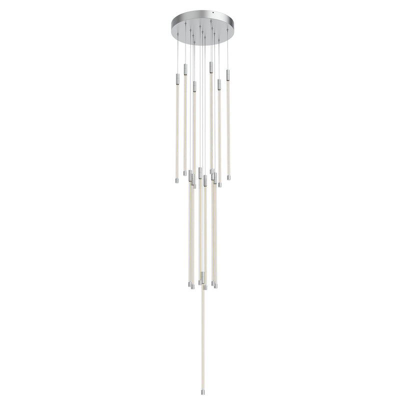 Motif 27" Multi-Drop Pendant, 12.75" Wide in Chrome