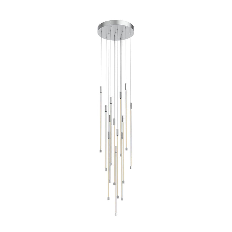 Motif 27" Multi-Drop Pendant, 12.75" Wide in Chrome