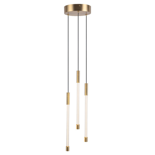 Motif 13" Multi-Drop Pendant, 5.5" Wide in Brushed Gold