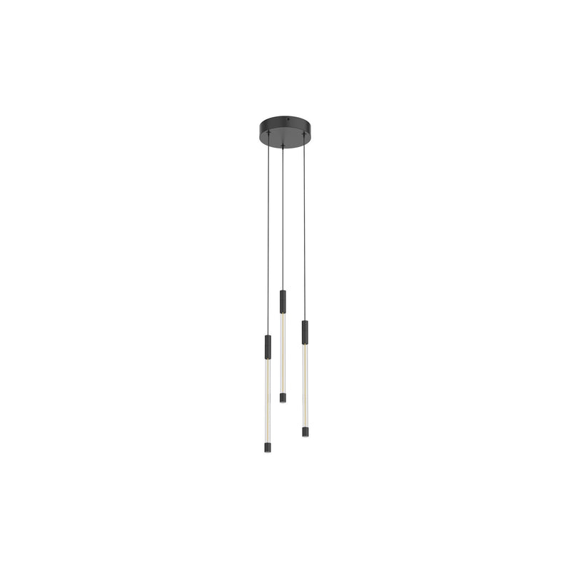 Motif 13" Multi-Drop Pendant, 5.5" Wide in Black
