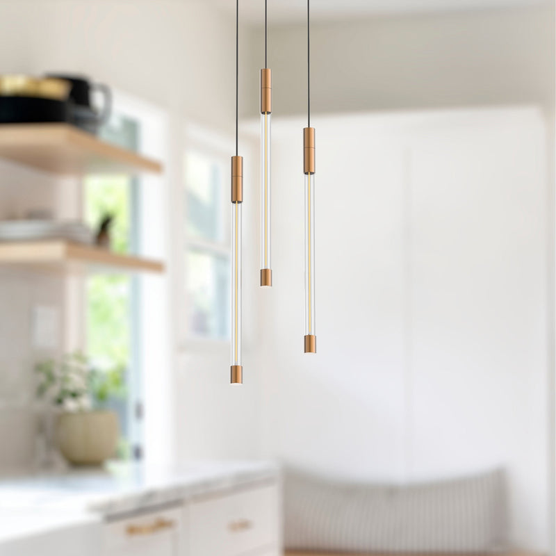 Motif 13" Multi-Drop Pendant, 5.5" Wide in Black