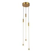 Motif 21" Multi-Drop Pendant, 5.5" Wide in Brushed Gold