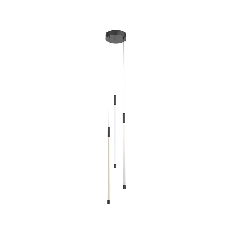 Motif 21" Multi-Drop Pendant, 5.5" Wide in Black