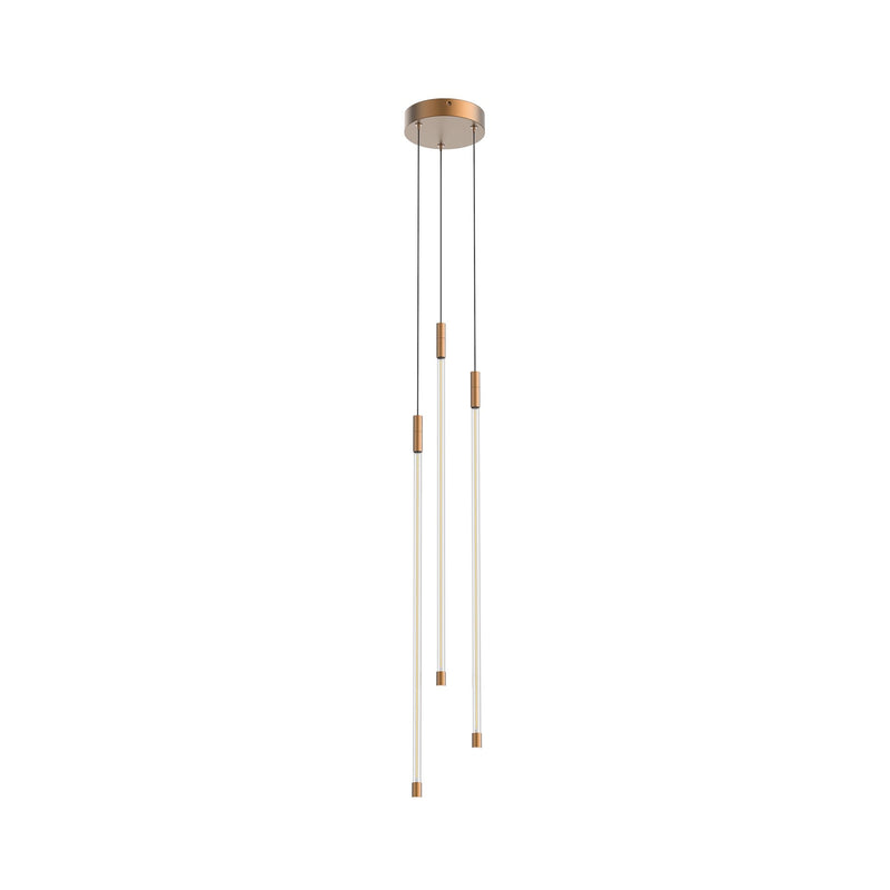 Motif 27" Multi-Drop Pendant, 5.5" Wide in Brushed Gold