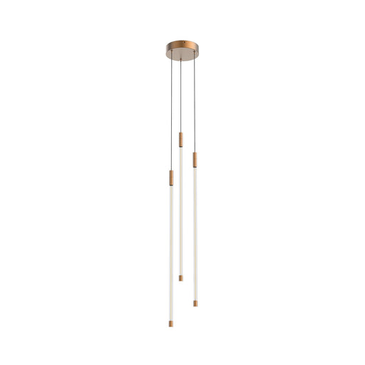 Motif 27" Multi-Drop Pendant, 5.5" Wide in Brushed Gold