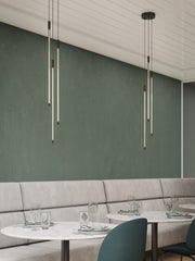 Motif 27" Multi-Drop Pendant, 5.5" Wide in Brushed Gold
