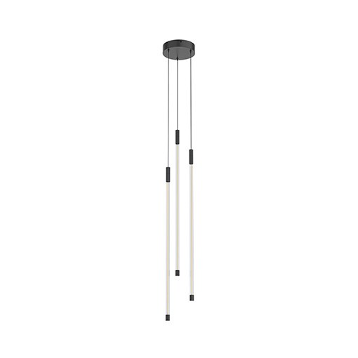 Motif 27" Multi-Drop Pendant, 5.5" Wide in Black