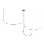 Talis 70" Multi-Drop Pendant, 56-Watt in Brushed Gold