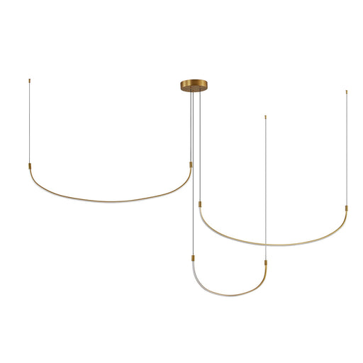 Talis 70" Multi-Drop Pendant, 56-Watt in Brushed Gold