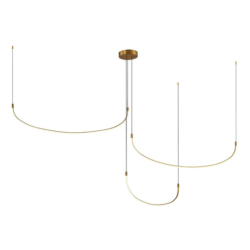 Talis 90" Multi-Drop Pendant, 70-Watt in Brushed Gold