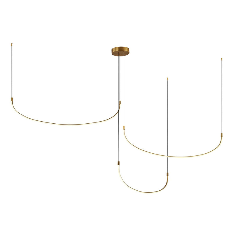 Talis 90" Multi-Drop Pendant, 70-Watt in Brushed Gold