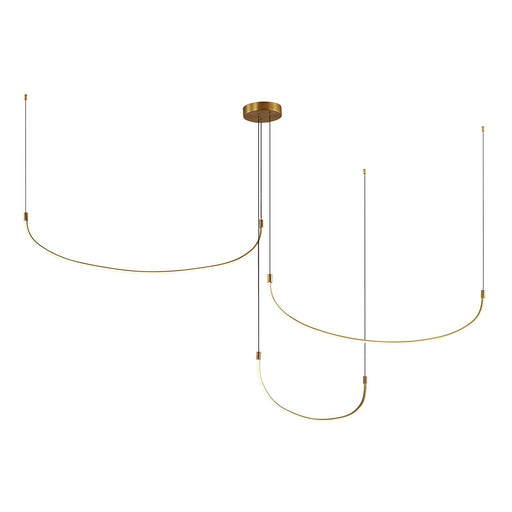 Talis 90" Multi-Drop Pendant, 70-Watt in Brushed Gold