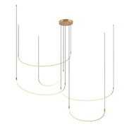 Talis 90" Multi-Drop Pendant, 118-Watt in Brushed Gold