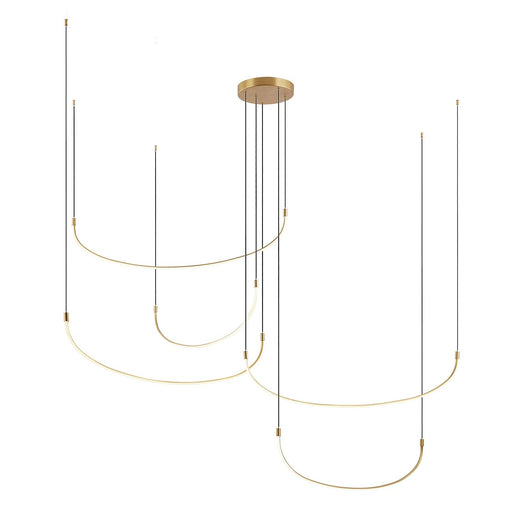 Talis 90" Multi-Drop Pendant, 118-Watt in Brushed Gold