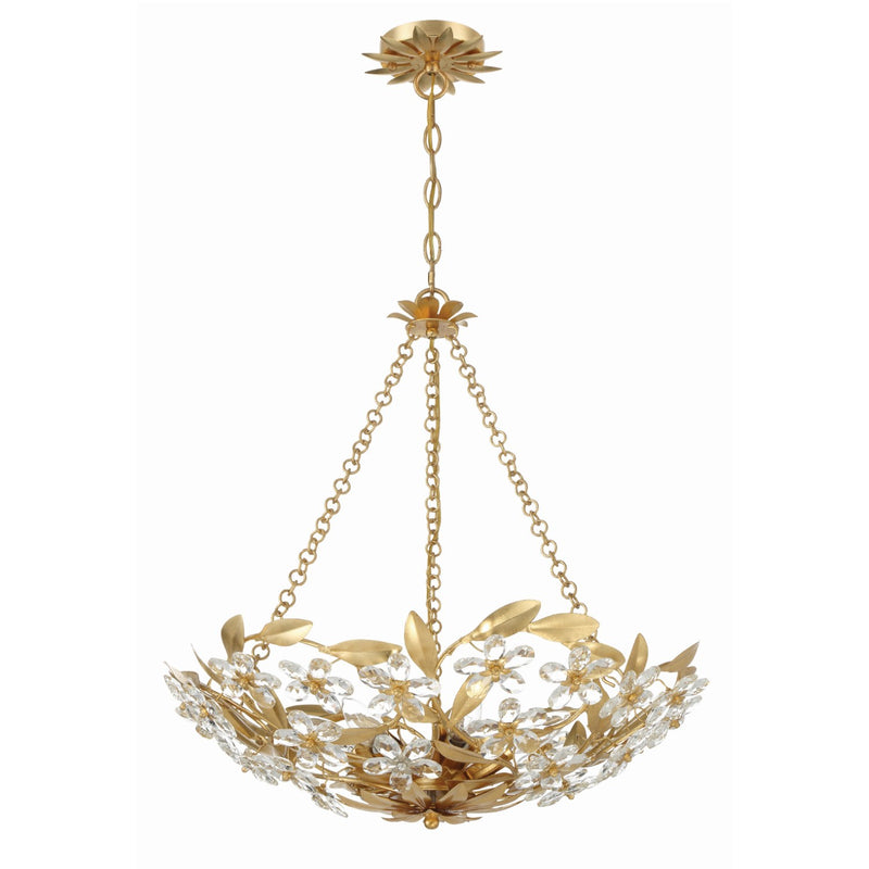 Marselle 6 Light 24" Pendant in Antique Gold