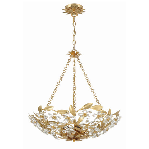 Marselle 6 Light 24" Pendant in Antique Gold