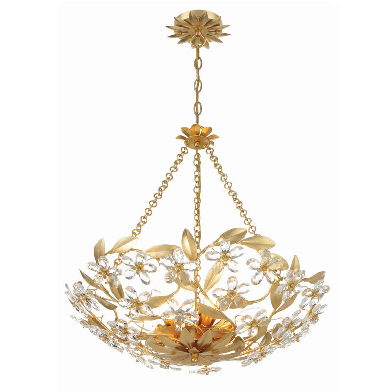 Marselle 6 Light 24" Pendant in Antique Gold