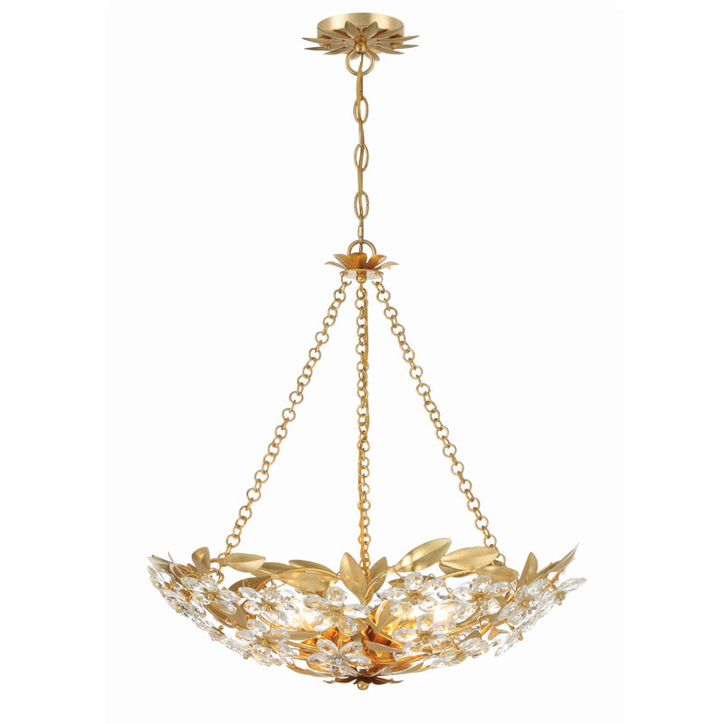 Marselle 6 Light 24" Pendant in Antique Gold