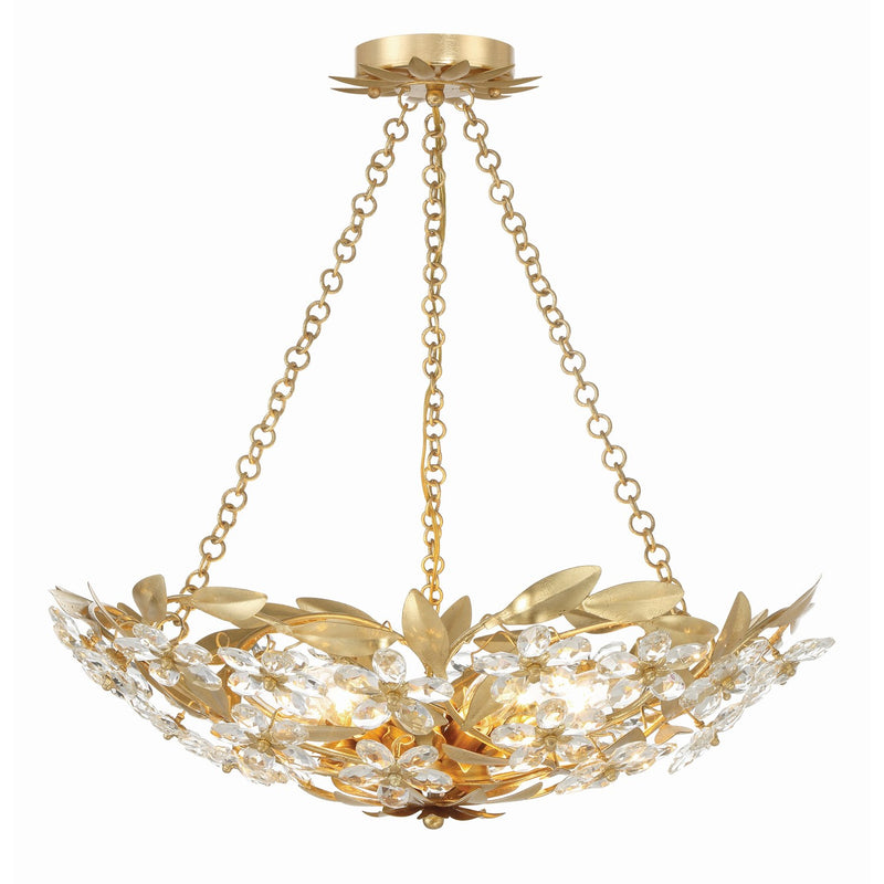 Marselle 6 Light 24" Pendant in Antique Gold