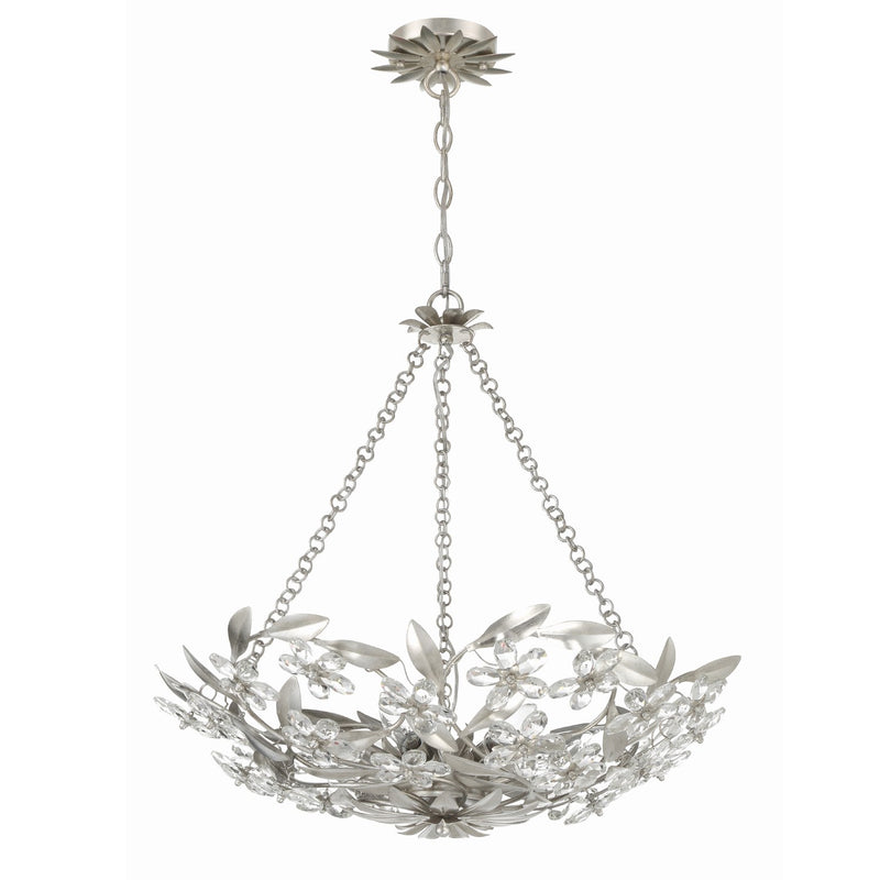 Marselle 6 Light 24" Pendant in Antique Silver