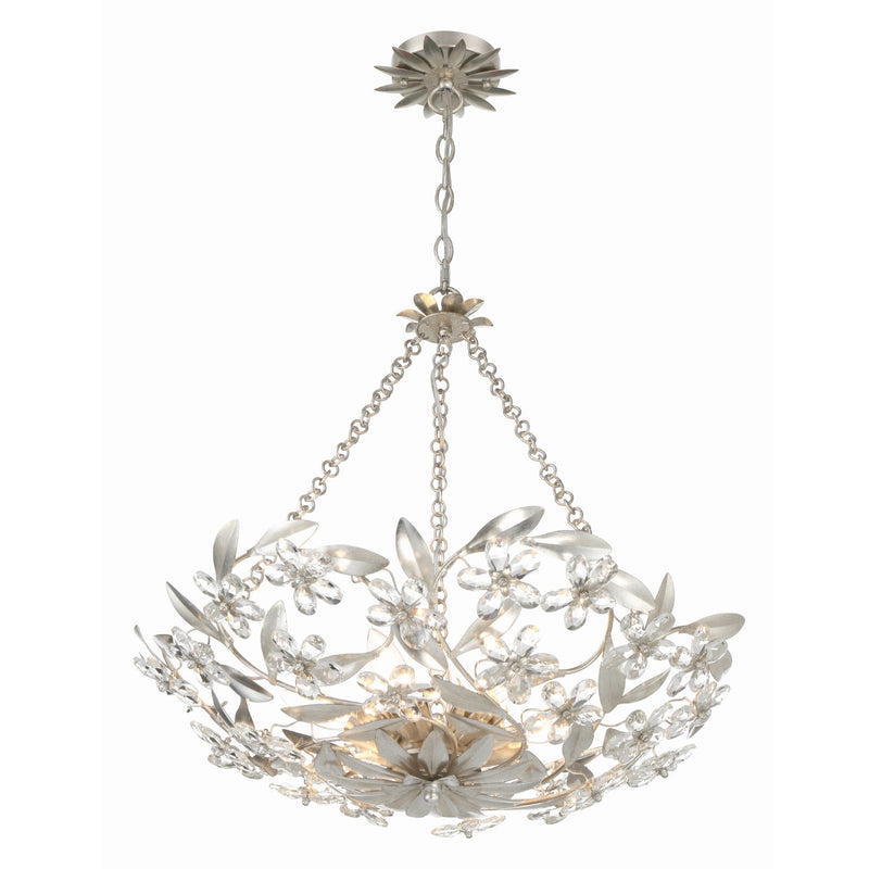Marselle 6 Light 24" Pendant in Antique Silver