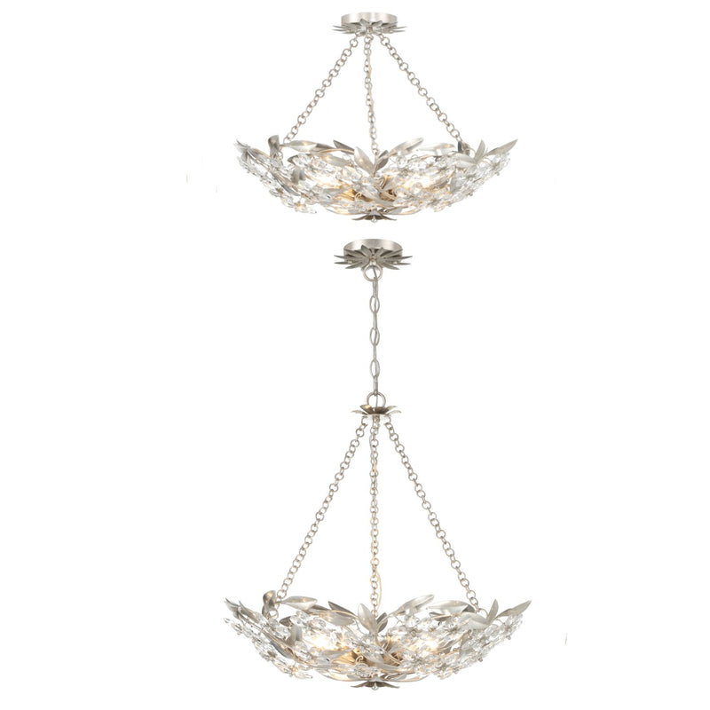 Marselle 6 Light 24" Pendant in Antique Silver