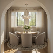 Marselle 6 Light 24" Pendant in Antique Silver in a room setting