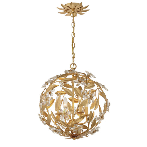 Marselle 4 Light 16.5" Chandelier in Antique Gold