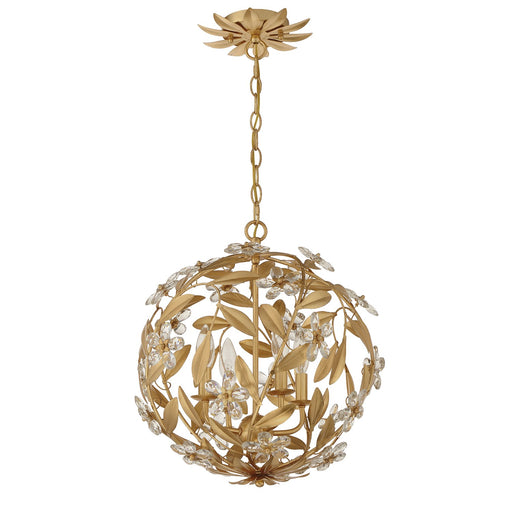 Marselle 4 Light 16.5" Chandelier in Antique Gold