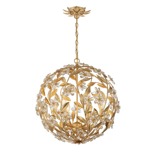 Marselle 6 Light 22" Chandelier in Antique Gold