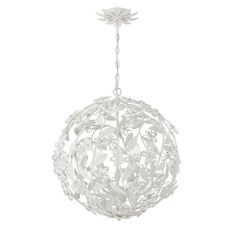 Marselle 6 Light 22" Chandelier in Matte White