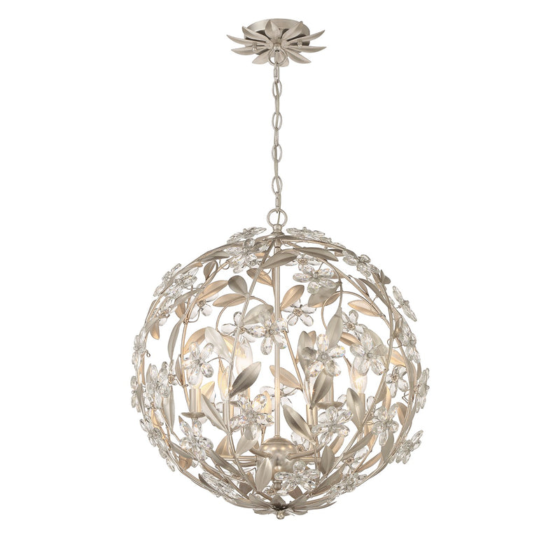Marselle 6 Light 22" Chandelier in Antique Silver