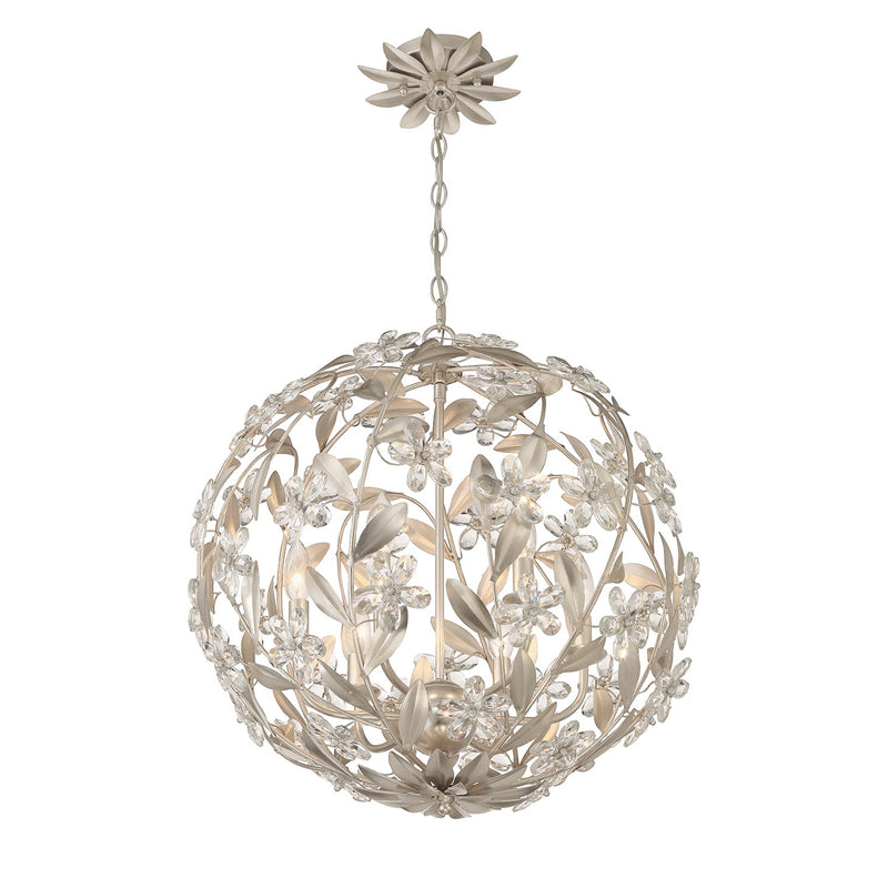 Marselle 6 Light 22" Chandelier in Antique Silver