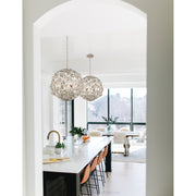 Marselle 6 Light 22" Chandelier in Antique Silver in a room setting