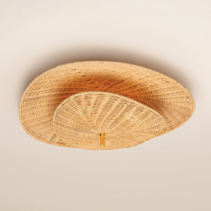 Marigold 3-Light Semi-Flush Mount in Aged Brass