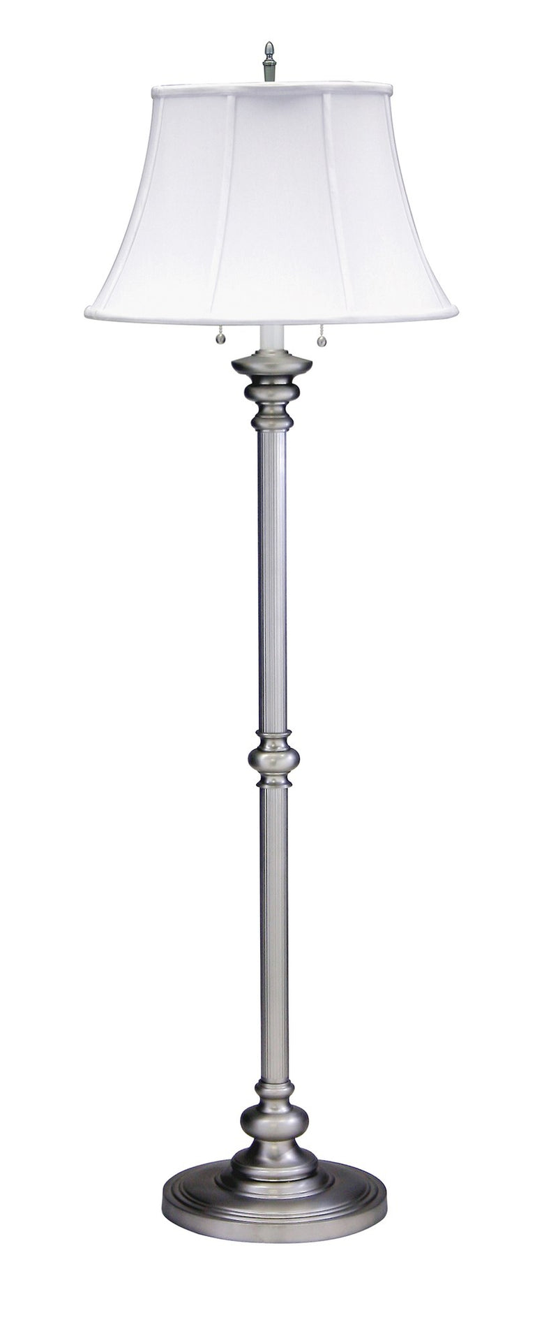 Newport 57.5" Twin Pull Floor Lamp in Pewter