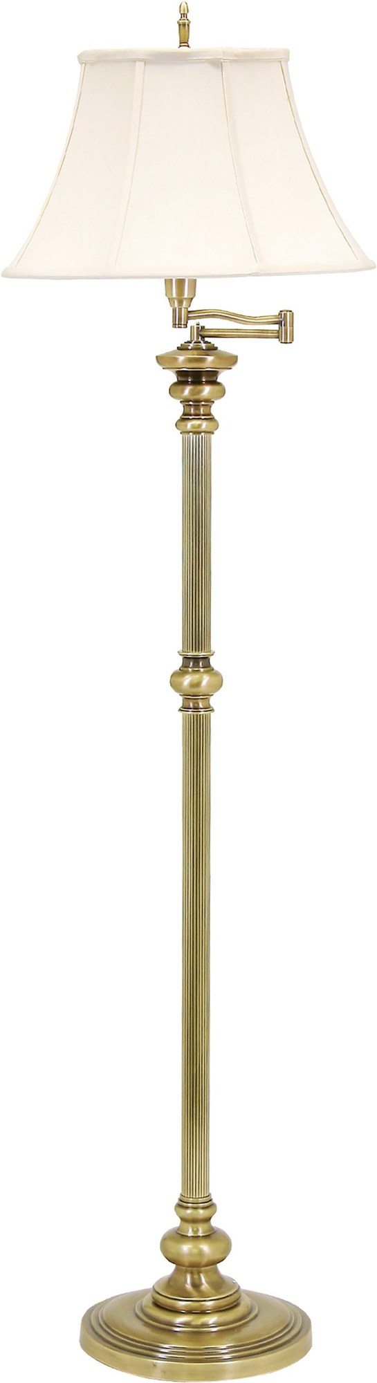 Newport 61" Swing Arm Floor Lamp in Antique Brass