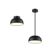 Napa 12" Dome Convertible Pendant / Flush Mount in Black