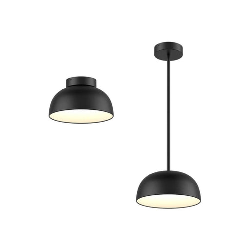 Napa 12" Dome Convertible Pendant / Flush Mount in Black