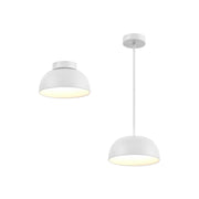 Napa 12" Dome Convertible Pendant / Flush Mount in White