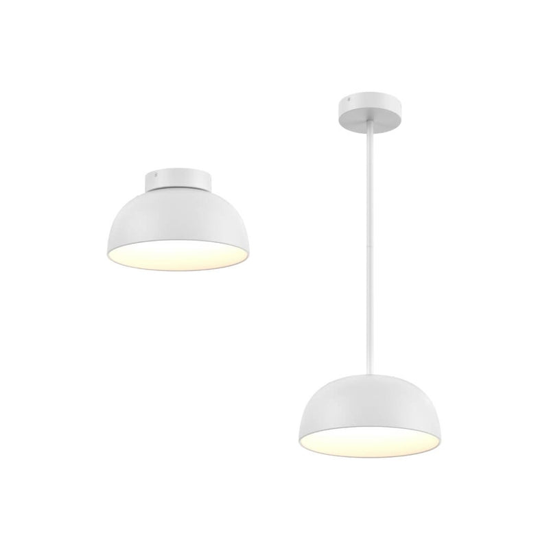 Napa 12" Dome Convertible Pendant / Flush Mount in White