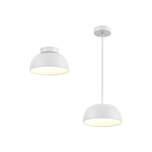 Napa 12" Dome Convertible Pendant / Flush Mount in White