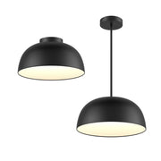 Napa 20" Dome Convertible Pendant / Flush Mount in Black