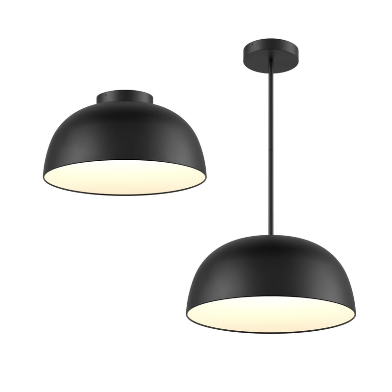 Napa 20" Dome Convertible Pendant / Flush Mount in Black
