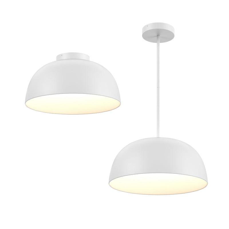 Napa 20" Dome Convertible Pendant / Flush Mount in White