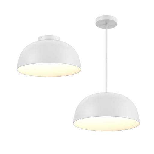 Napa 20" Dome Convertible Pendant / Flush Mount in White